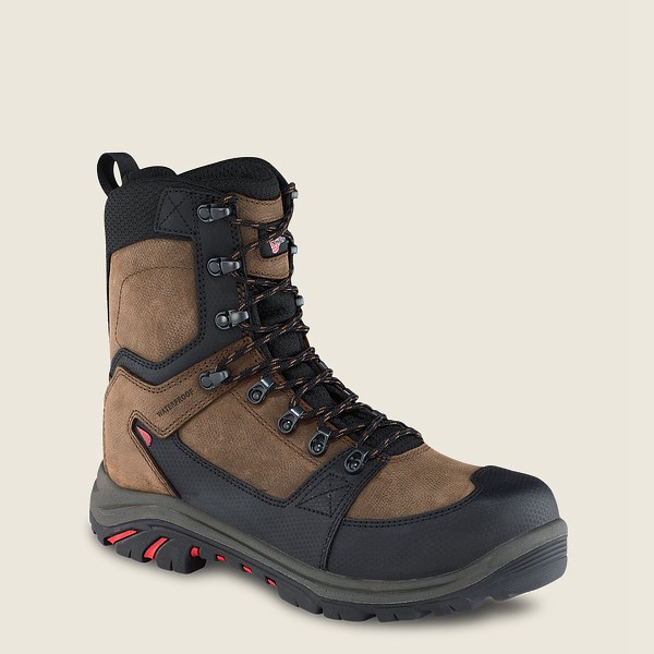 Red Wing Safety Bot Erkek - Trades - 8-Inch Insulated Waterproof Toe - Kahverengi/Siyah - 67KSWUAZH